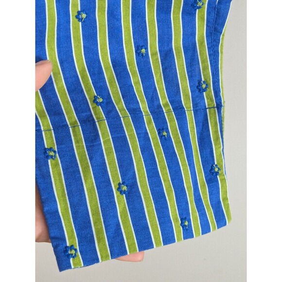 Nimo with Love Womens XS Organic Cotton Pants Pockets Striped Embroidered Boho - Picture 5 of 8